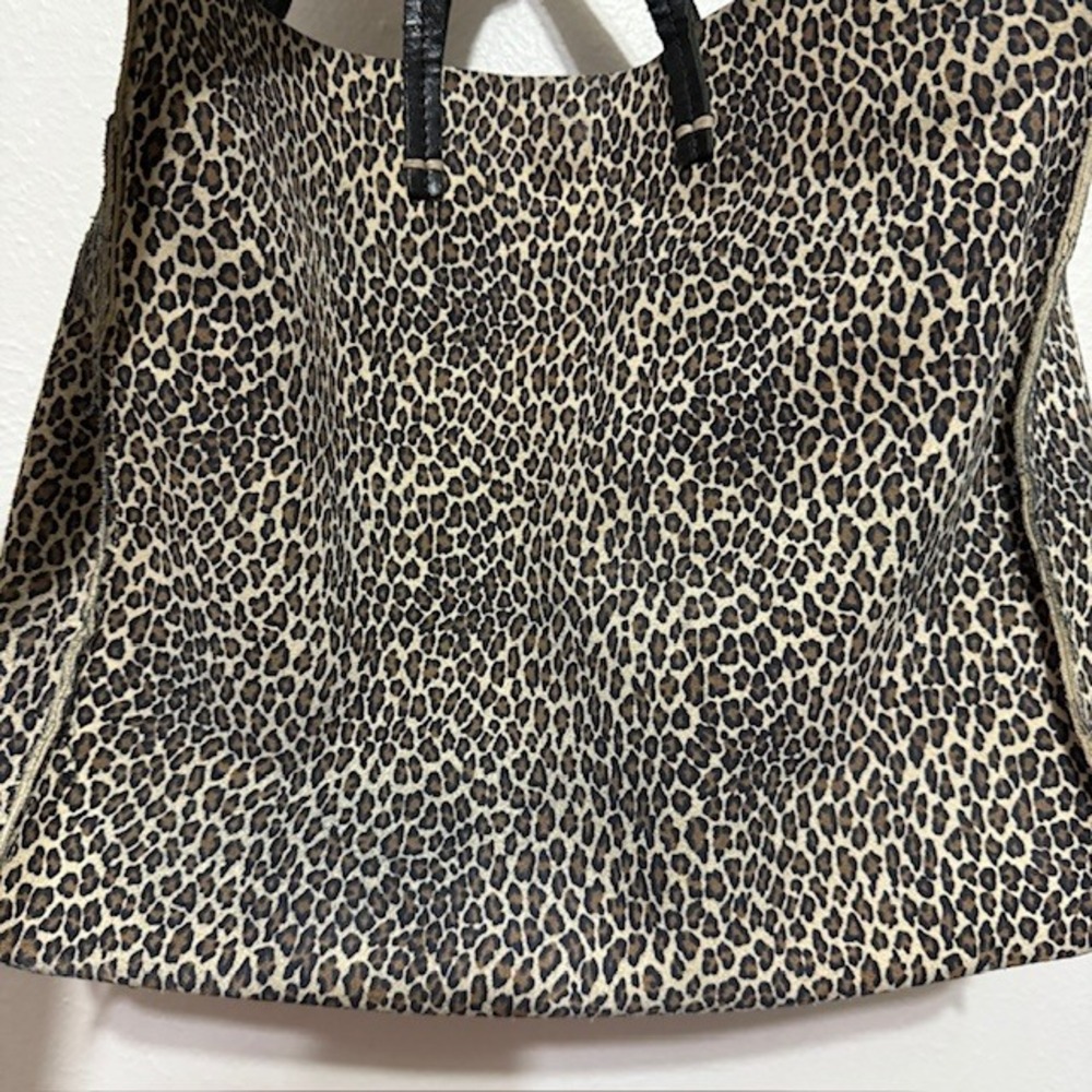 Clare V Marcelle Suede Simple Tote Leopard Print Large Shoulder Bag - Picture 5 of 8